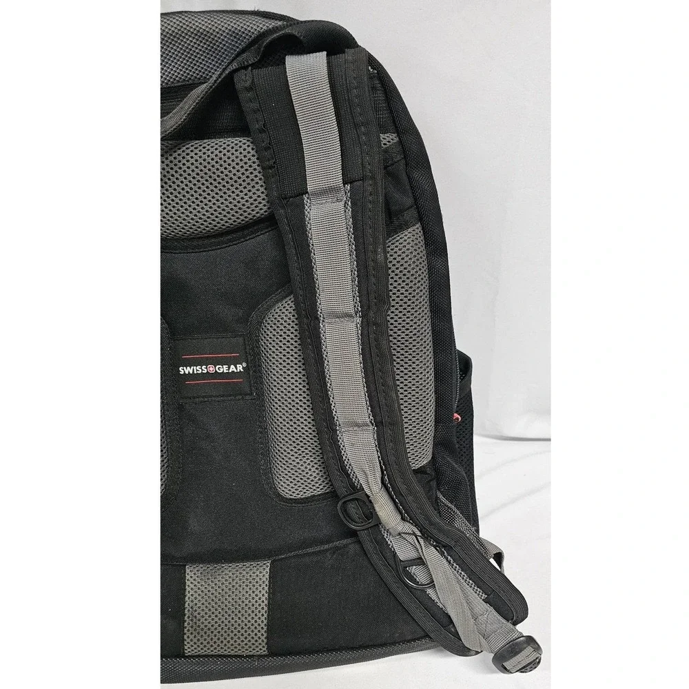 SwissGear ScanSmart Laptop Backpack Black Gray Travel School Bag Heavy Duty